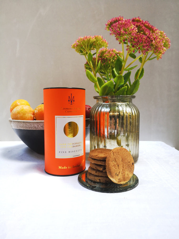 
                  
                    Load image into Gallery viewer, Lismore Dark Chocolate and Cardamom Fine Biscuits. 
                  
                